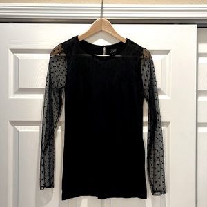 LOFT Black long sleeved top, size small